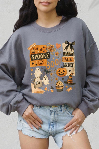 Halloween Collage Graphic Sweatshirt – ASH – XL