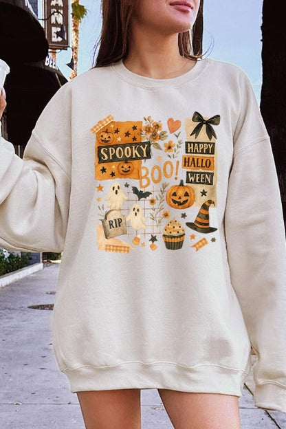 Halloween Collage Graphic Sweatshirt – Charcoal – S