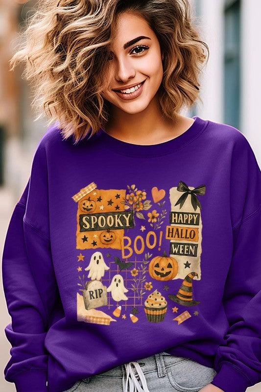 Halloween Collage Graphic Sweatshirt – ASH – S