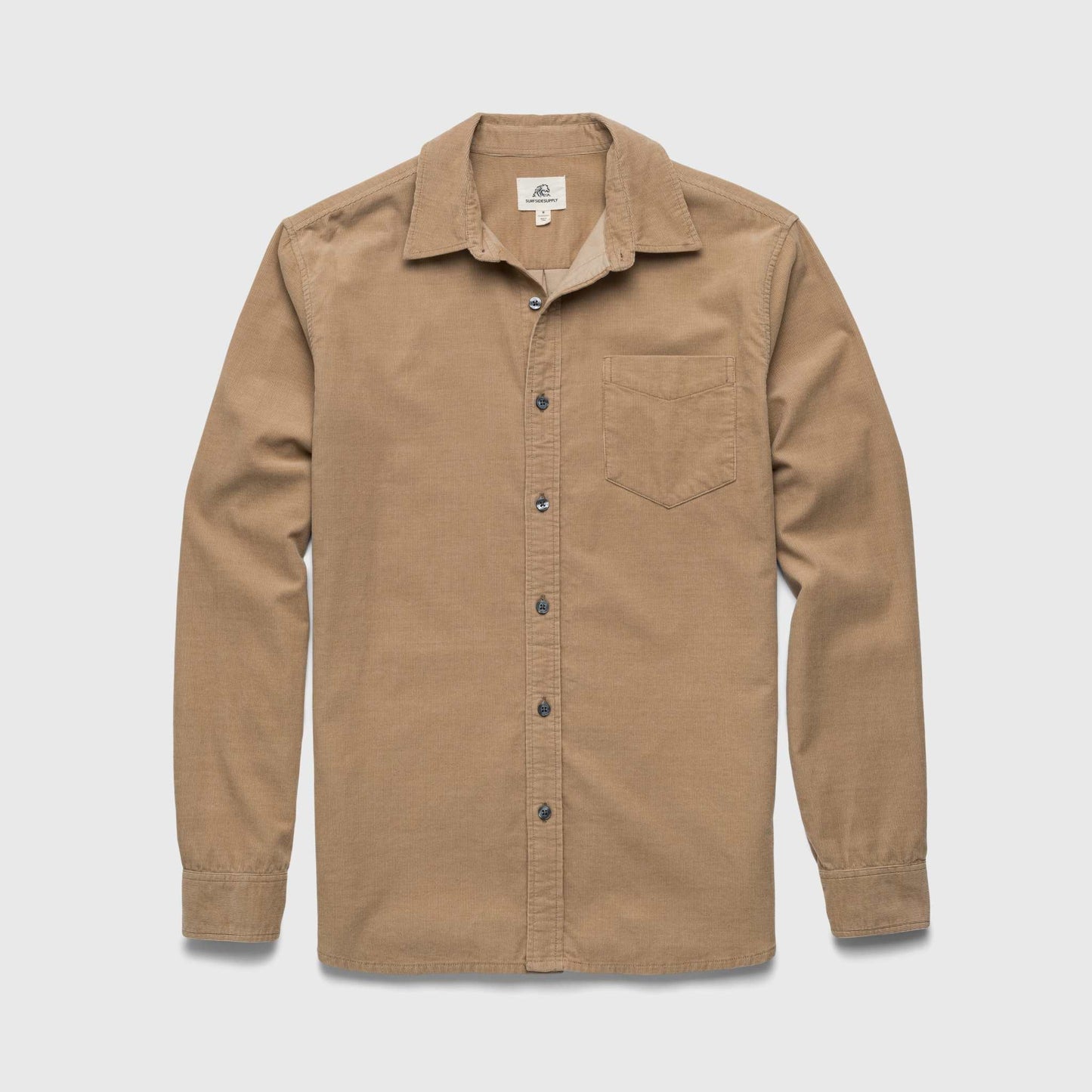 Brian Corduroy Shirt – Chinchilla, Soft Baby Cord, Long Sleeve - The Dock Drop