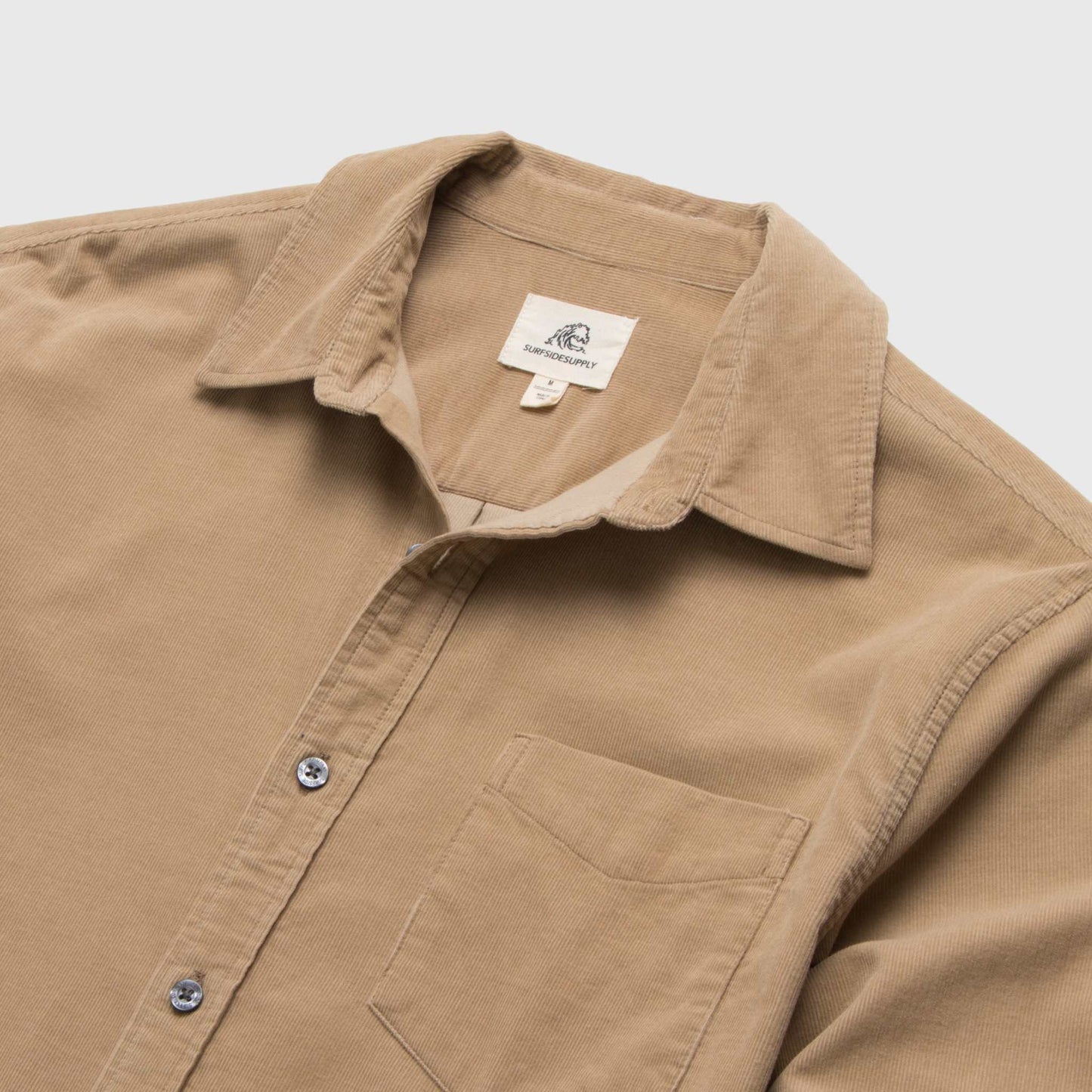 Brian Corduroy Shirt – Chinchilla, Soft Baby Cord, Long Sleeve - The Dock Drop