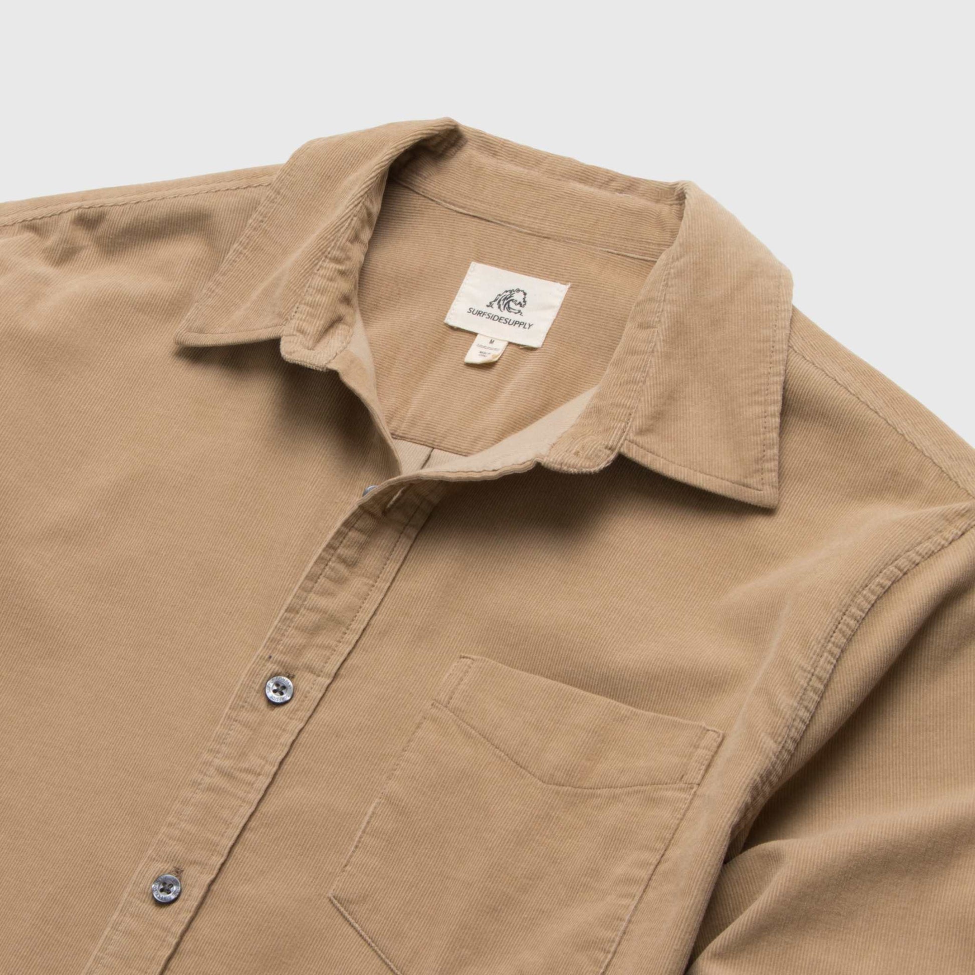 Brian Corduroy Shirt – Chinchilla, Soft Baby Cord, Long Sleeve - The Dock Drop