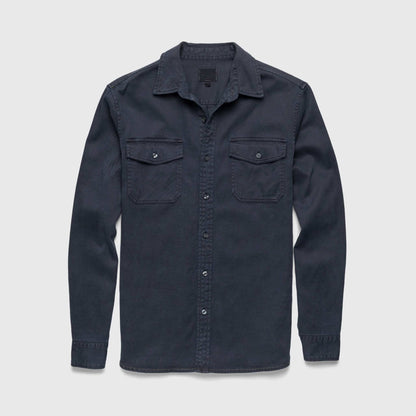 Jeb Tencel Shirt - Navy - The Dock Drop