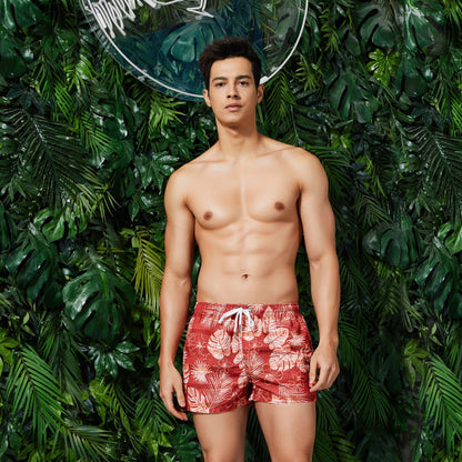 Tropical Print Swim Trunks – Quick-Dry Beach Shorts (S–3XL)