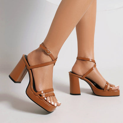 Radiant Voyage Strappy Block Heel Sandals