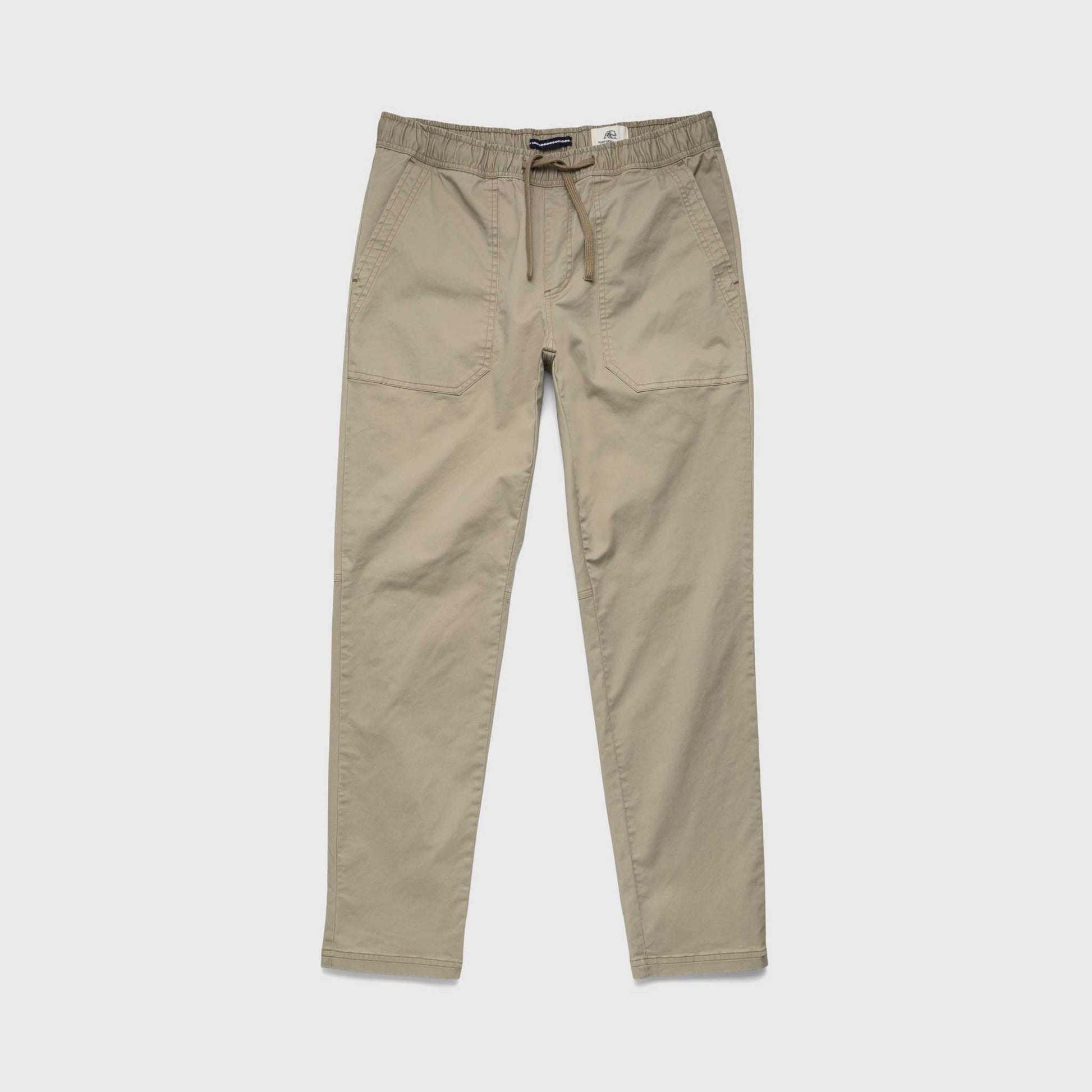 Tyler Poplin Utility Pant – Khaki, Soft Stretch, Jogger Fit - The Dock Drop