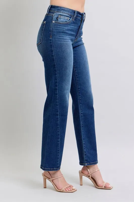Judy Blue Full Size Side Seam Detail Straight Jeans with Pockets – Medium – 3(26)