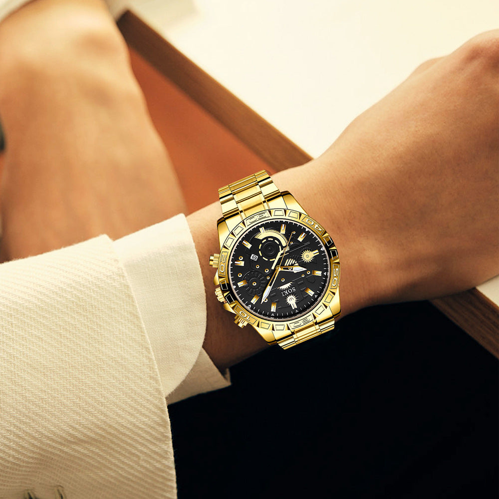 Men’s & Teens Watch & Bracelet Set – Quartz Movement, Calendar Display - The Dock Drop