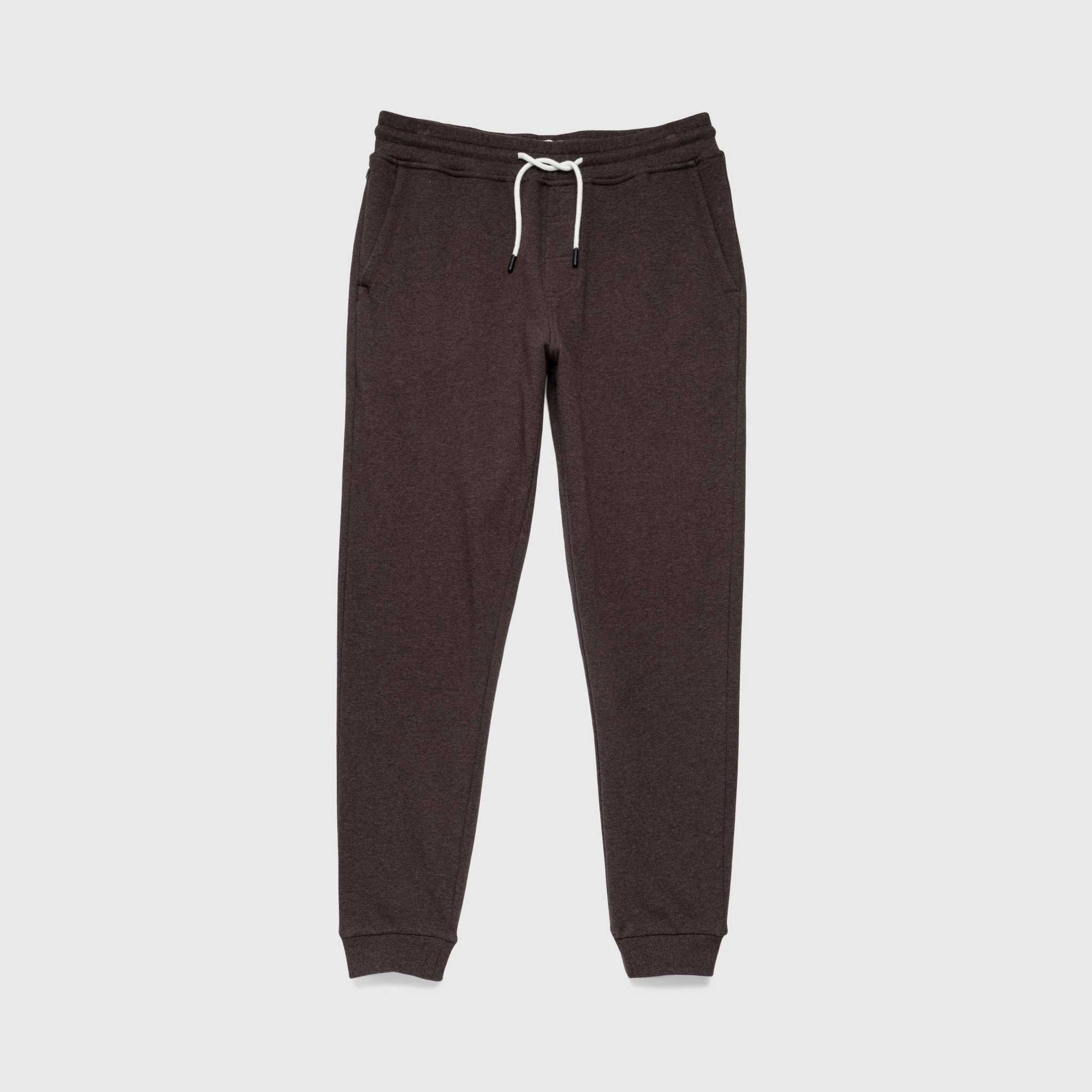 Dune Drawstring Terry Jogger – Brown Heather, Soft French Terry - The Dock Drop