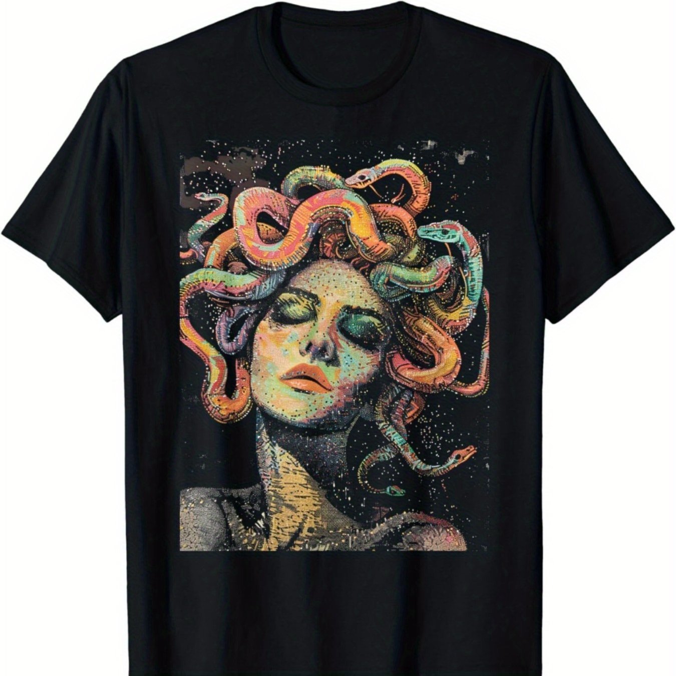 Medusa Mythology Graphic Tee – Retro Art Short Sleeve T-Shirt - The Dock Drop
