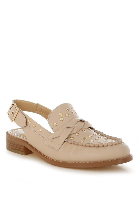 Remykin Braided Penny Strap Loafers – Beige – US-5 / UK-3 / EU-36