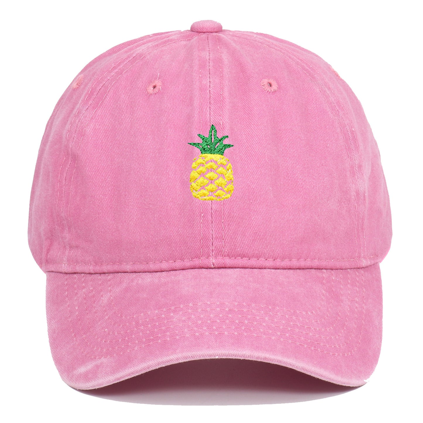 Pineapple Embroidered Dad Cap – Washed Cotton, Adjustable