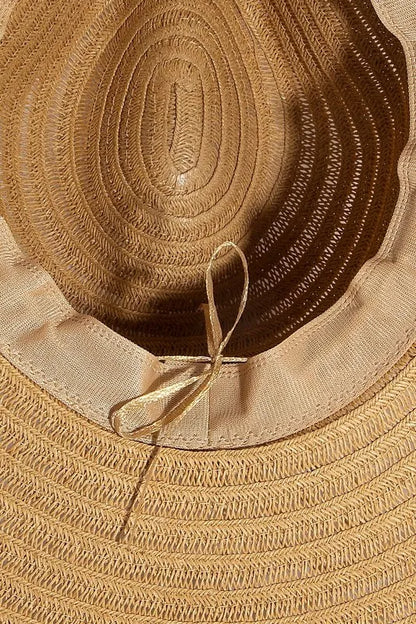 Fame Shell Beaded Wide Brim Straw Hat