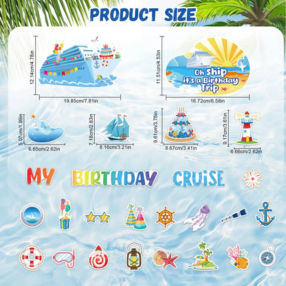 27 Pcs Large Nautical Cruise Ship Magnets