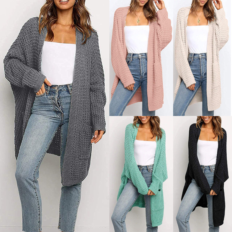 Open-Front Chunky Knit Cardigan – Cozy Longline Layer