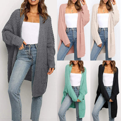 Open-Front Chunky Knit Cardigan – Cozy Longline Layer