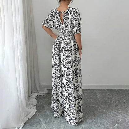 Women’s Wide-Leg Jumpsuit — V-Neck Wrap Style with Short Sleeves - The Dock Drop