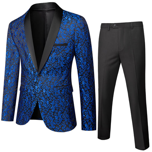 Regal Edge Men’s Slim Fit Tuxedo Suit – Two-Piece Blazer & Pants - The Dock Drop