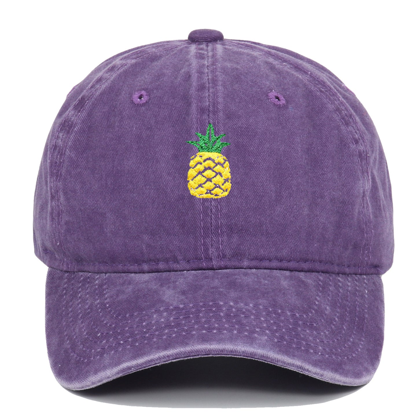 Pineapple Embroidered Dad Cap – Washed Cotton, Adjustable