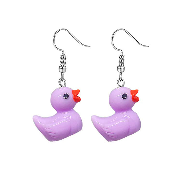 Pastel Duck Charm Earrings – Lightweight Dangle (6 Colors) - The Dock Drop