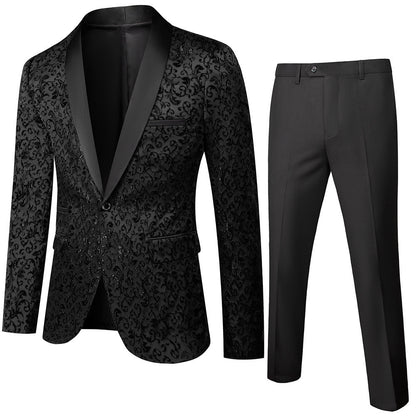 Regal Edge Men’s Slim Fit Tuxedo Suit – Two-Piece Blazer & Pants