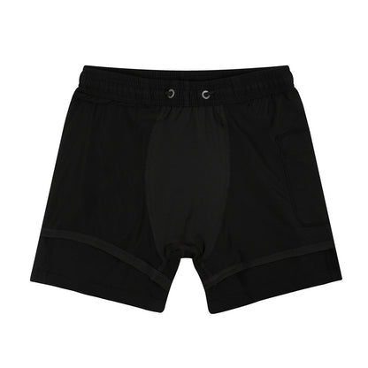 Men’s Double-Layer Anti-Embarrassment Swim Trunks with Side Pocket