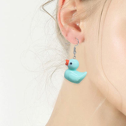 Pastel Duck Charm Earrings – Lightweight Dangle (6 Colors) - The Dock Drop