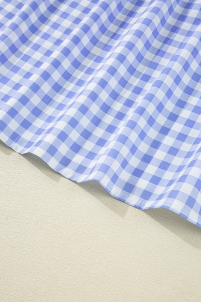 Blue Gingham Plaid Check Maxi Dress – Onecolor – M