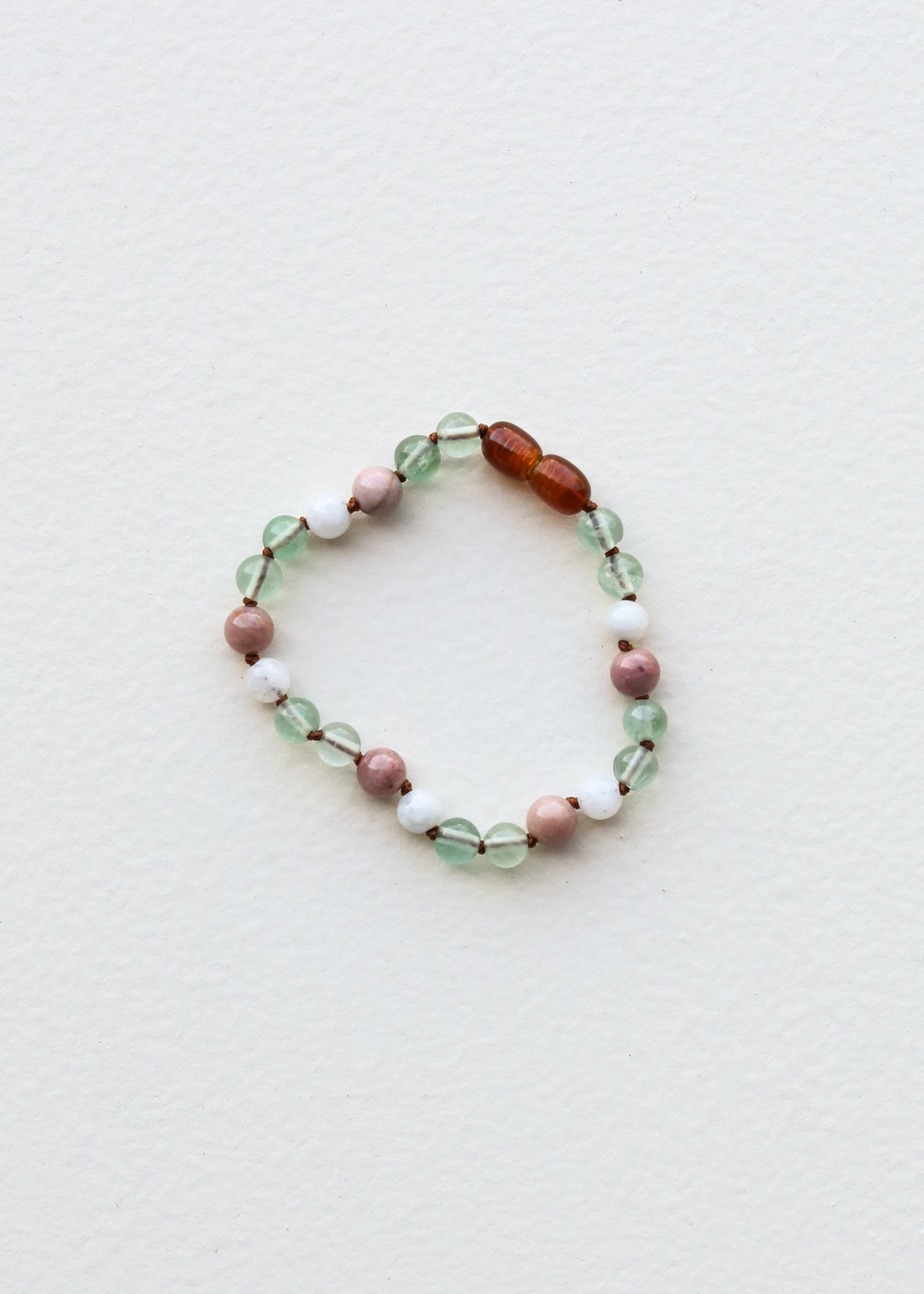 Fluorite + Moonstone + Rhodonite || Natural Gemstone Anklet or Bracelet - The Dock Drop