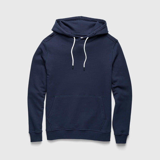 Marine French Terry Hoodie – Navy, Cotton Blend - The Dock Drop