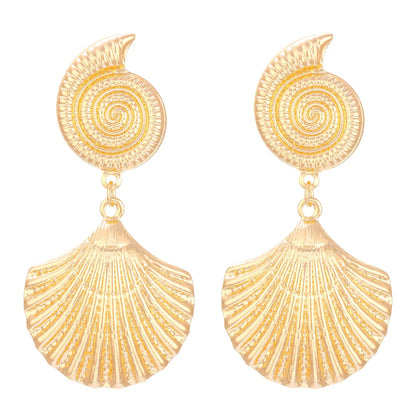 Golden Seashell Statement Earrings