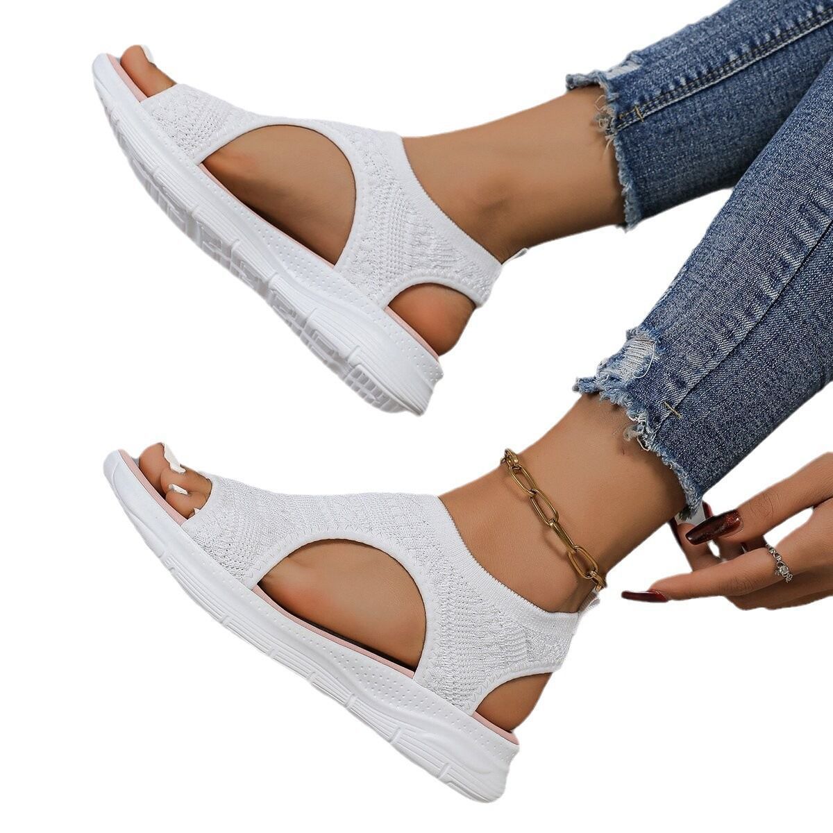 Women’s Knit Sandals – Breathable, Slip-On Comfort - The Dock Drop