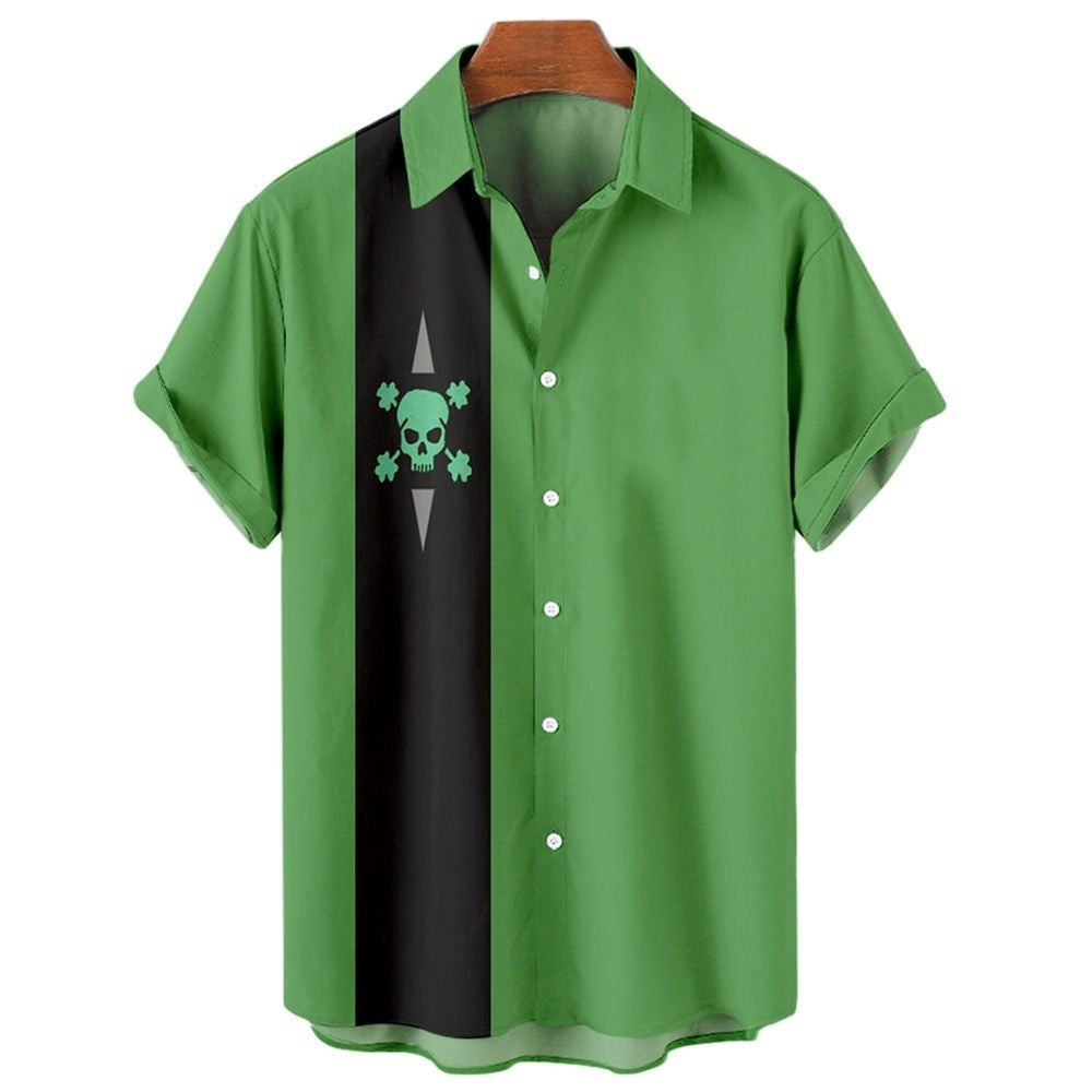 Two-Tone Stripe Resort Button-Up – Short Sleeve (S–2XL) - The Dock Drop