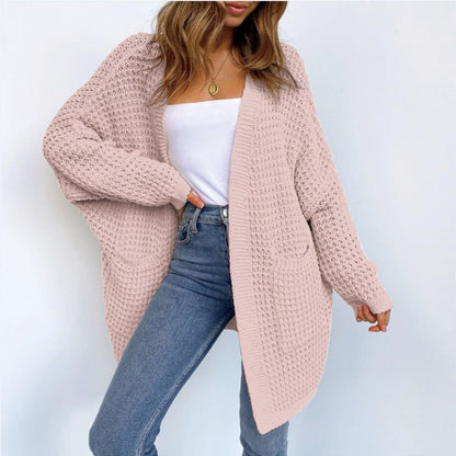 Open-Front Chunky Knit Cardigan – Cozy Longline Layer