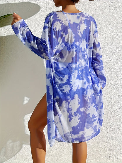 Teen 3-Piece Lounge Set – Cardigan, Crop Top & Shorts (Tie-Dye)