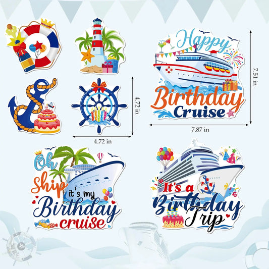 6 Pcs Cruise Birthday Door Magnet Set