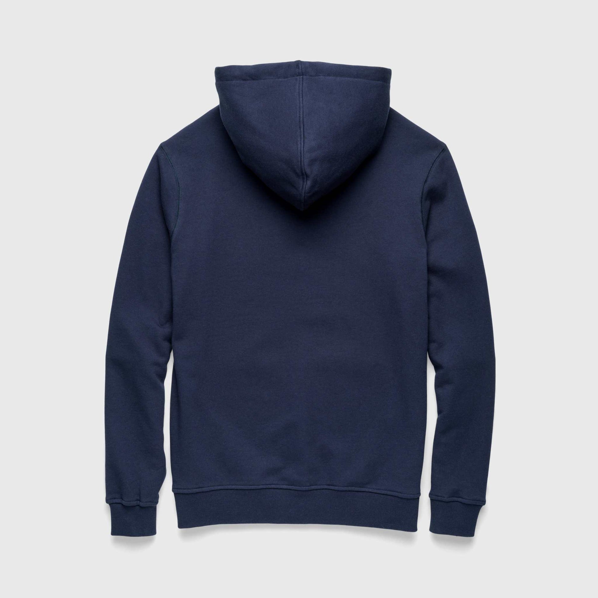 Marine French Terry Hoodie – Navy, Cotton Blend - The Dock Drop