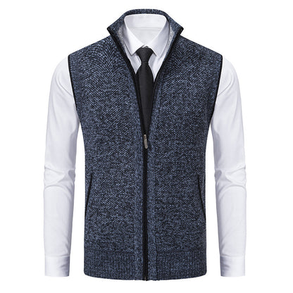 HarborLayer Knit Vest – Classic Stand Collar Warmth - The Dock Drop