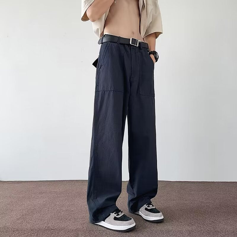 Teen Wide-Leg Drawstring Pants – Army Green (S–2XL)
