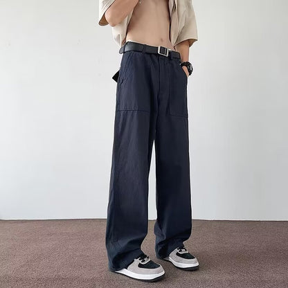 Teen Wide-Leg Drawstring Pants – Army Green (S–2XL)