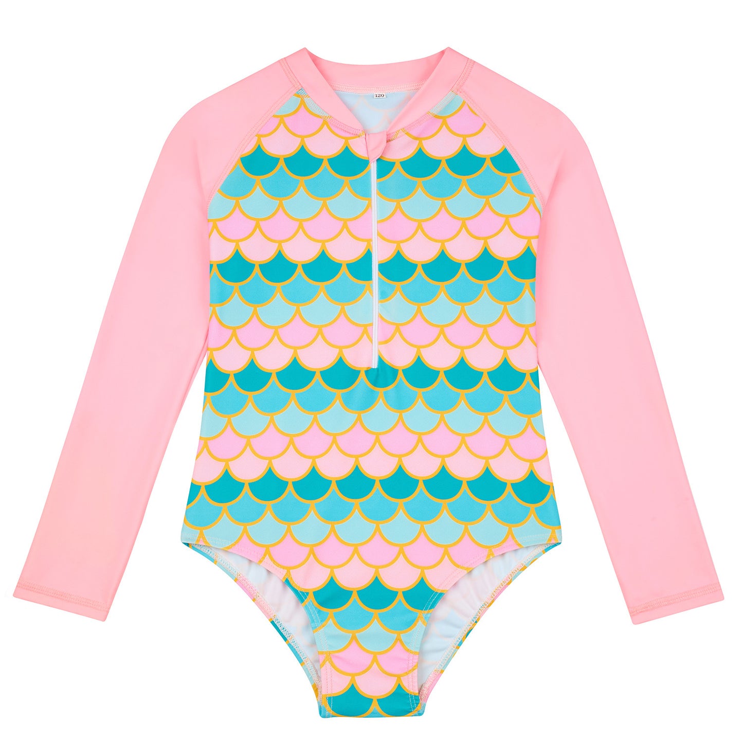 Kids’ Mermaid Long-Sleeve Swimsuit – UV Protection One-Piece - The Dock Drop