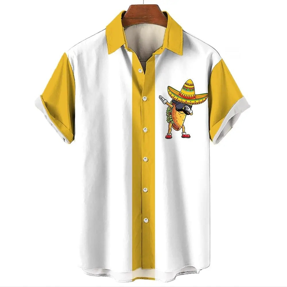 Two-Tone Stripe Resort Button-Up – Short Sleeve (S–2XL) - The Dock Drop