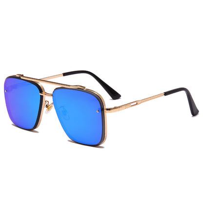 Men’s Aviator-Style Square Sunglasses – Metal Frame, UV Protection