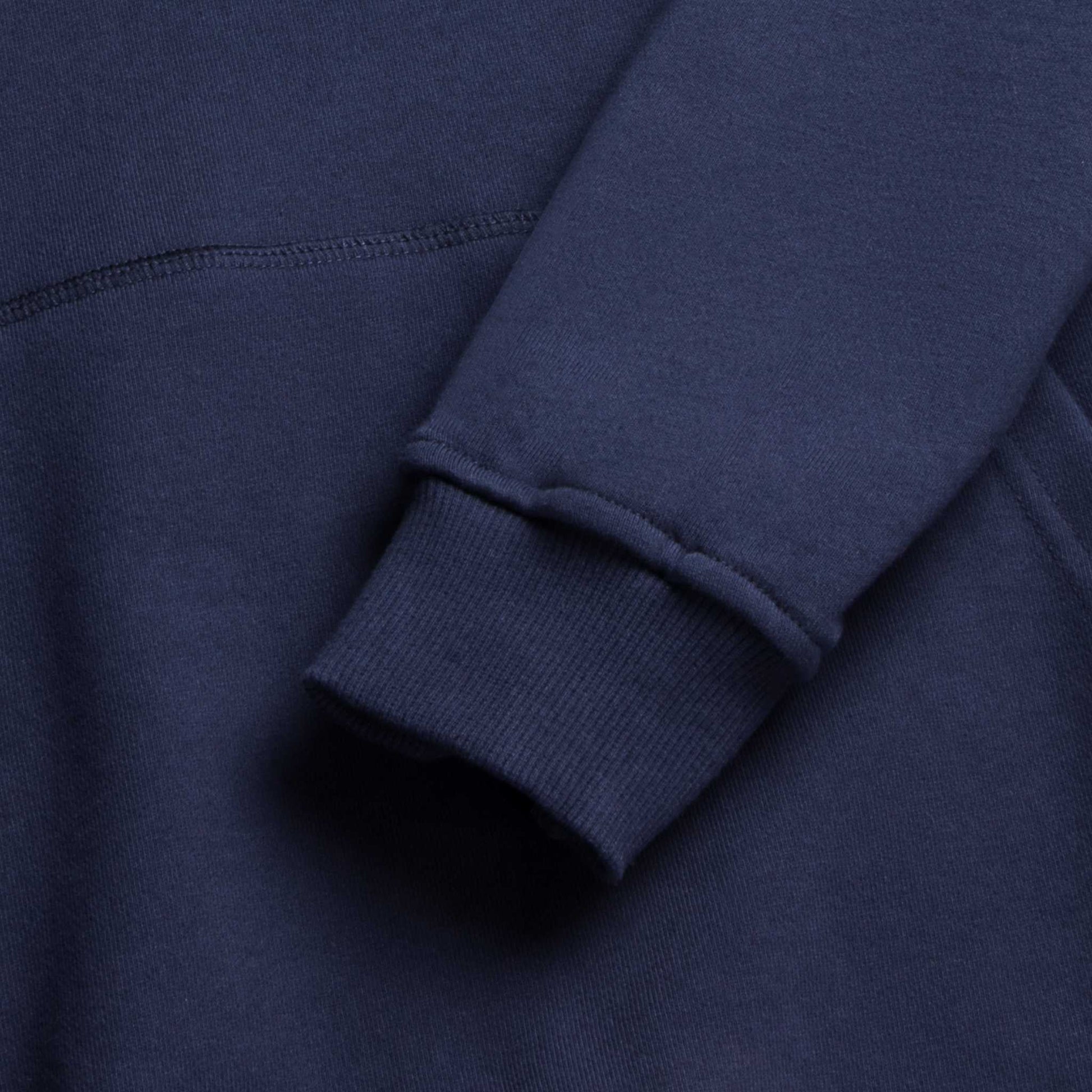 Marine French Terry Hoodie – Navy, Cotton Blend - The Dock Drop