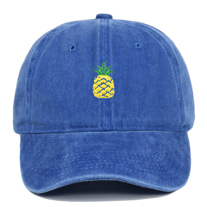Pineapple Embroidered Dad Cap – Washed Cotton, Adjustable