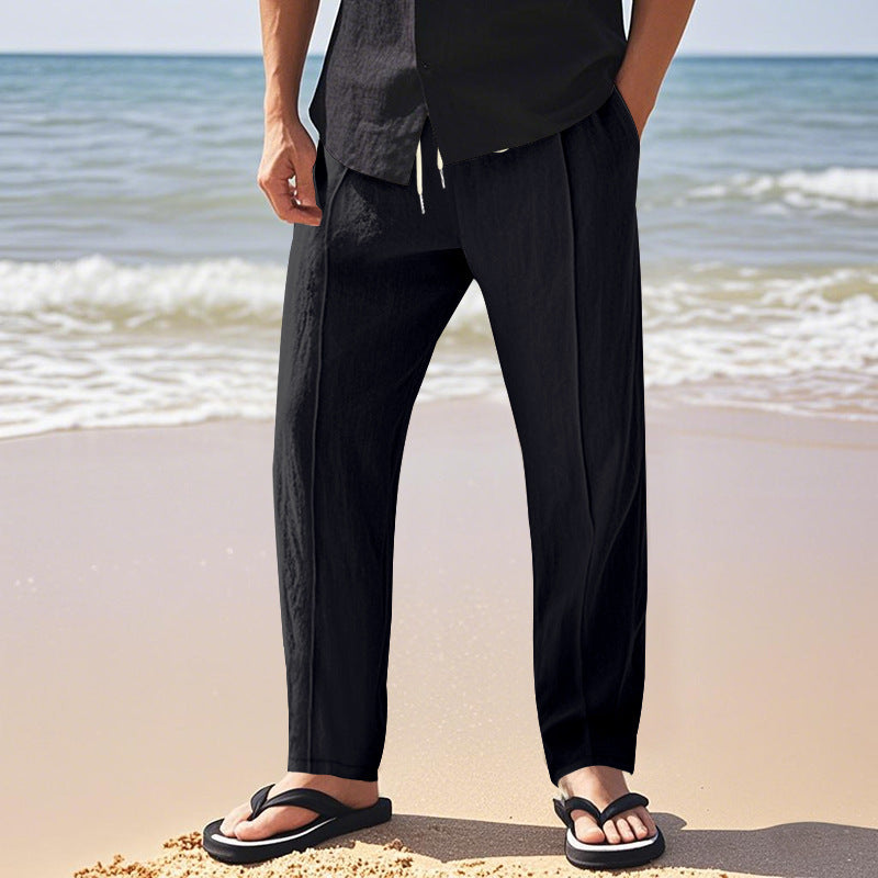 Harbor Drift™ Men’s Wide-Leg Linen Pants – Relaxed Coastal Fit - The Dock Drop