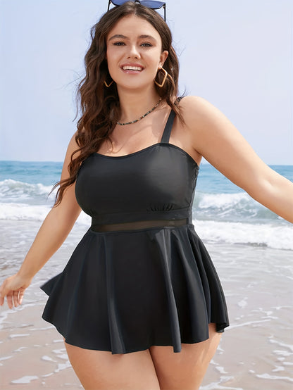 Women’s Plus Size Swim Dress – Flowy Tankini with Supportive Fit - The Dock Drop