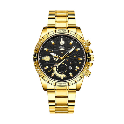 Men’s & Teens Watch & Bracelet Set – Quartz Movement, Calendar Display - The Dock Drop