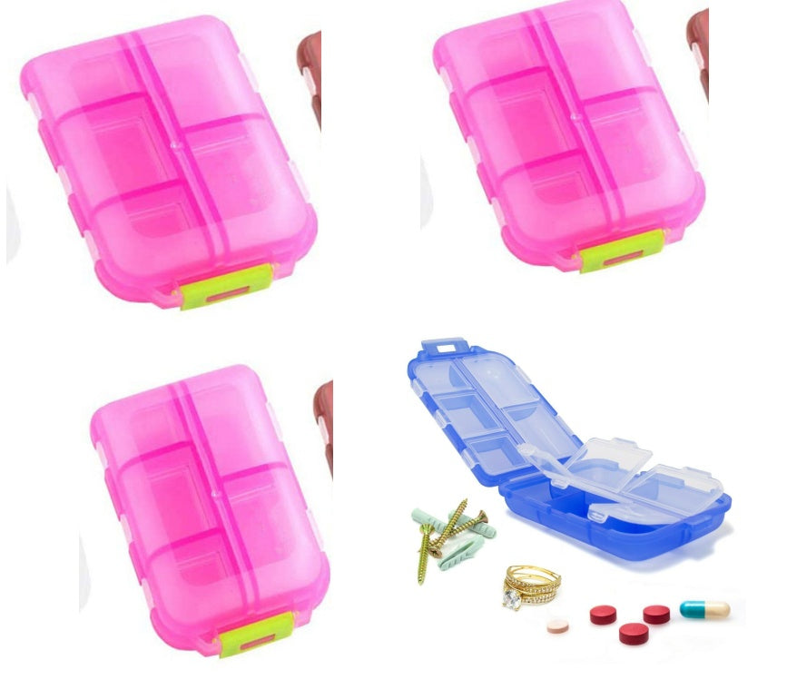 Compact 10-Grid Travel Pill Organizer