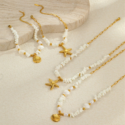 Gold Starfish Pendant Necklace